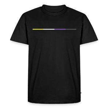 Nonbinary Pride Flag Minimalist LGBTQ+ - Men's Premium Organic T-Shirt - black - Front - Nico (187cm)