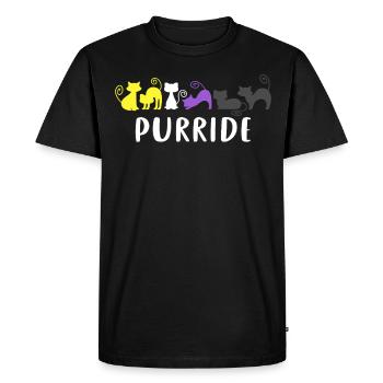 Purride Katzen Nonbinary Pride Farben Enby LGBTQ+ - Männer Premium Bio T-Shirt - Schwarz - Vorne - Nico (187cm)