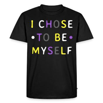 Nonbinary Pride Enby LGBTQ Own Decision - T-shirt Premium bio Homme - noir - Devant - Nico (187cm)