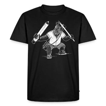 Creative King Gorilla – The with the pen - Men's Premium Organic T-Shirt - black - Front - Nico (187cm)
