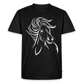 Cheval cheval - T-shirt Premium bio Homme - noir - Devant - Nico (187cm)