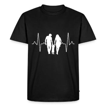 Famille battements de cœur - T-shirt Premium bio Homme - noir - Devant - Nico (187cm)