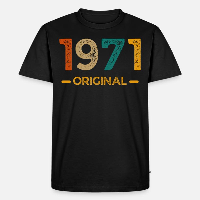 Original von 1971 - Männer Premium Bio T-Shirt - Schwarz