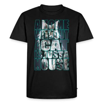 Cats are the soul in the house - Men's Premium Organic T-Shirt - black - Front - Nico (187cm)