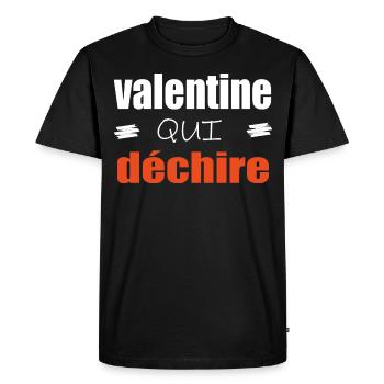 Valentine Qui Déchire Couple Saint Valentin Humour - T-shirt Premium bio Homme - noir - Devant - Nico (187cm)