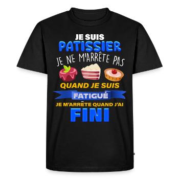 Notre Pâtissier on l'Aime Humour Homme - T-shirt Premium bio Homme - noir - Devant - Nico (187cm)