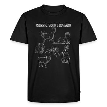 Choisissez votre familier, sorcière, Halloween - T-shirt Premium bio Homme - noir - Devant - Nico (187cm)