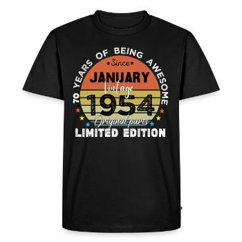 70 Years Old Made In 1954 Vintage January 1954 - T-shirt Premium bio Homme - noir - Devant - Nico (187cm)