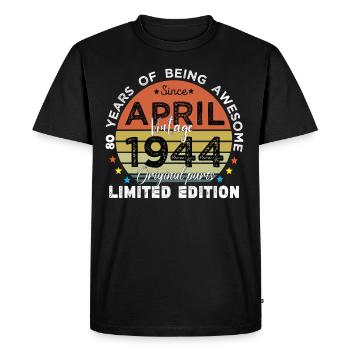 80 Years Old Made In 1944 Vintage April 1944 - T-shirt Premium bio Homme - noir - Devant - Nico (187cm)
