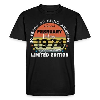 50 Years Old Made In 1974 Vintage February 1974 - T-shirt Premium bio Homme - noir - Devant - Nico (187cm)
