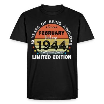 80 Years Old Made In 1944 Vintage February 1944 - T-shirt Premium bio Homme - noir - Devant - Nico (187cm)