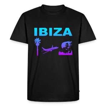 Ambiance d’Ibiza - T-shirt Premium bio Homme - noir - Devant - Nico (187cm)