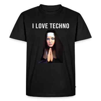 J’adore Techno Nun - T-shirt Premium bio Homme - noir - Devant - Nico (187cm)