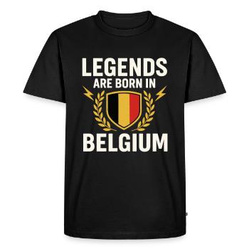 Legends Belgium Belgian Saying - Men's Premium Organic T-Shirt - black - Front - Nico (187cm)