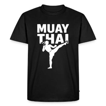 Combattant de Muay Thai - T-shirt Premium bio Homme - noir - Devant - Nico (187cm)
