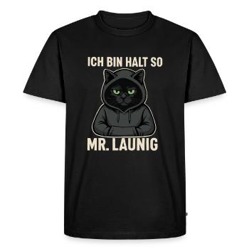 Mr. Whimsy – That's just the way I am! Miesepeter-Katzen-De - Men's Premium Organic T-Shirt - black - Front - Nico (187cm)