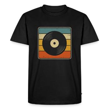 Retro Vinyl - Conception de disque vinyle vintage pour Mus - T-shirt Premium bio Homme - noir - Devant - Nico (187cm)