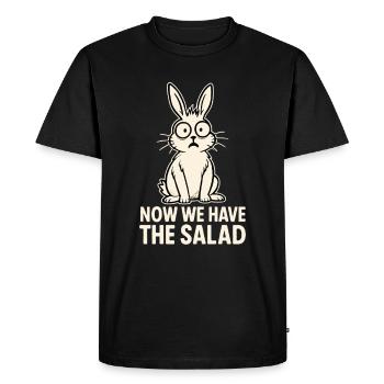 Conception de lapin drôle avec dicton - T-shirt Premium bio Homme - noir - Devant - Nico (187cm)