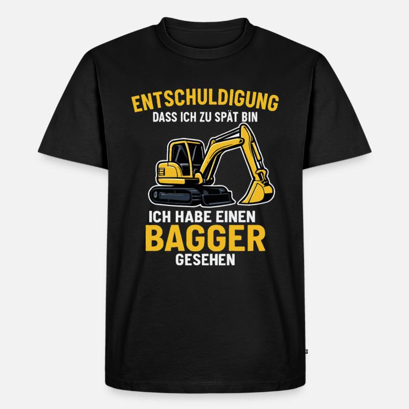 Bagger Spruch - Männer Premium Bio T-Shirt - Schwarz