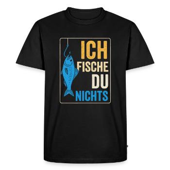Je pêche – on ne pêche pas - T-shirt Premium bio Homme - noir - Devant - Nico (187cm)