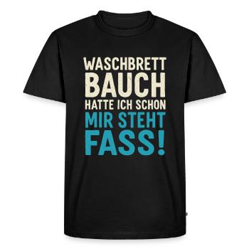 I like barrel – funny anti-fitness saying - Men's Premium Organic T-Shirt - black - Front - Nico (187cm)