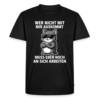 Cool Cat Saying - Men's Premium Organic T-Shirt - black - Front - Nico (187cm)