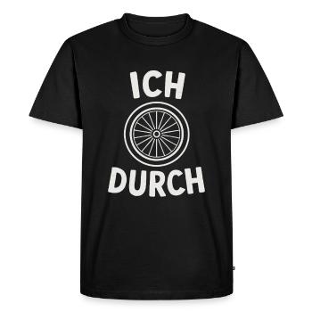 Je deviens fou – vélo - T-shirt Premium bio Homme - noir - Devant - Nico (187cm)