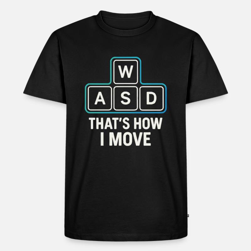 WASD – Gamer Move - Männer Premium Bio T-Shirt - Schwarz