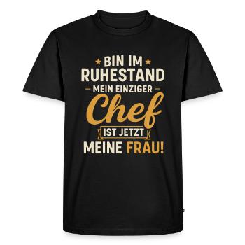 Patron de la retraite Ma femme - T-shirt Premium bio Homme - noir - Devant - Nico (187cm)