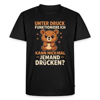 Ours en peluche câlin disant - T-shirt Premium bio Homme - noir - Devant - Nico (187cm)