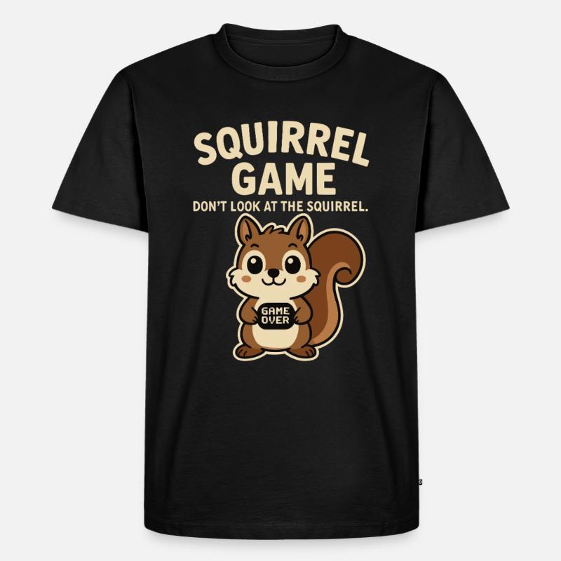 Eichhörnchen Lustiger Spruch game over - Männer Premium Bio T-Shirt - Schwarz