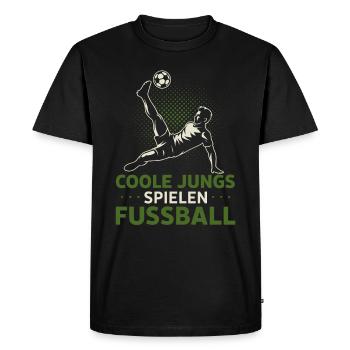 Cool Boys Playing Soccer - Men's Premium Organic T-Shirt - black - Front - Nico (187cm)