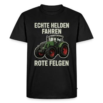 De vrais héros au volant de tracteurs - T-shirt Premium bio Homme - noir - Devant - Nico (187cm)