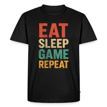 Manger Dormir Pari - T-shirt Premium bio Homme - noir - Devant - Nico (187cm)