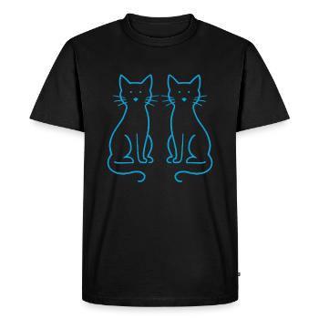 Chats Style néon – Chats minimalistes - T-shirt Premium bio Homme - noir - Devant - Nico (187cm)