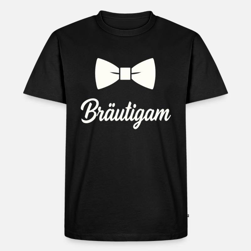 Bräutigam Fliege Hochzeit - Männer Premium Bio T-Shirt - Schwarz