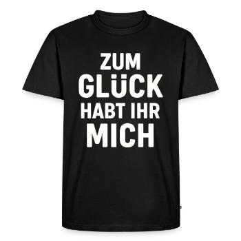 Luckily you have me - Men's Premium Organic T-Shirt - black - Front - Nico (187cm)
