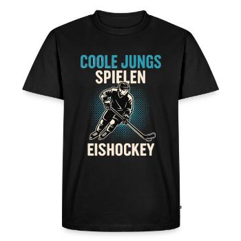 Cool boys playing hockey - Men's Premium Organic T-Shirt - black - Front - Nico (187cm)