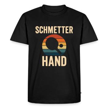 Schmetterhand – Tennis de table design rétro - T-shirt Premium bio Homme - noir - Devant - Nico (187cm)