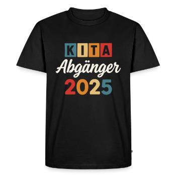 Diplômés en garderie 2025 - T-shirt Premium bio Homme - noir - Devant - Nico (187cm)