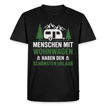 Caravan Holiday Saying - Men's Premium Organic T-Shirt - black - Front - Nico (187cm)