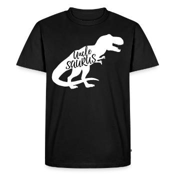 My uncle is an old dinosaur - Men's Premium Organic T-Shirt - black - Front - Nico (187cm)