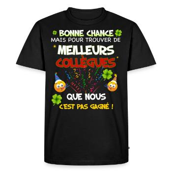 Collègues bonne chance. Meilleurs collègues - T-shirt Premium bio Homme - noir - Devant - Nico (187cm)