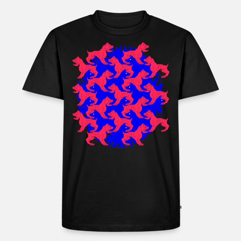 blue and red Dog - Männer Premium Bio T-Shirt - Schwarz