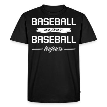Baseball Un Jour Baseball Toujours Sport Humour - T-shirt Premium bio Homme - noir - Devant - Nico (187cm)