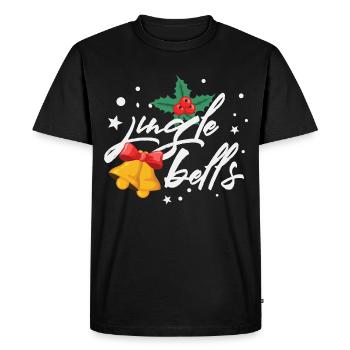 Jingle Bells Mistletoe Christmas Bells - Men's Premium Organic T-Shirt - black - Front - Nico (187cm)