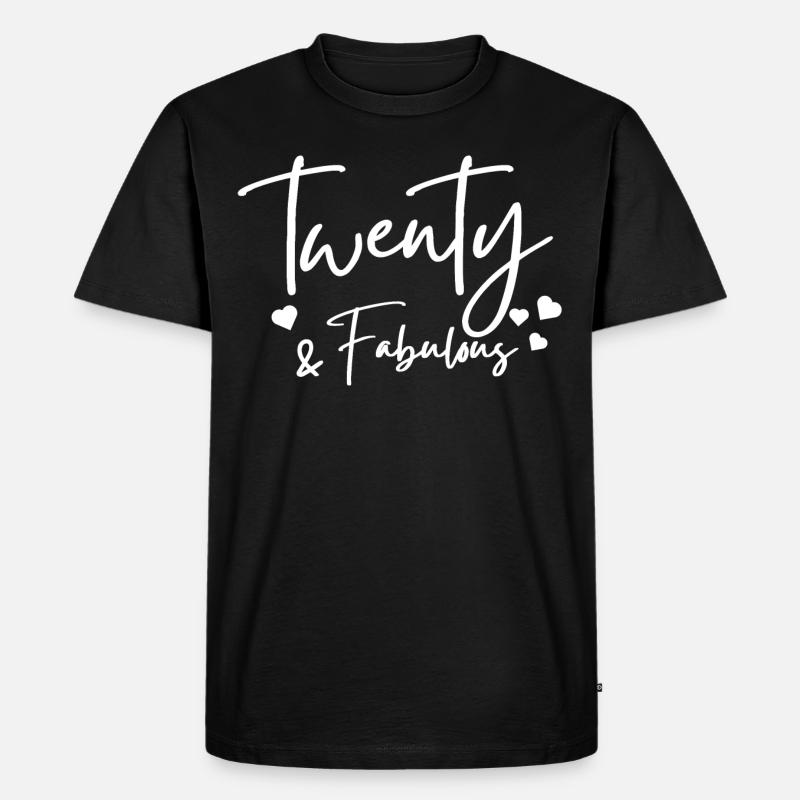zwanzig fabelhaft - Männer Premium Bio T-Shirt - Schwarz