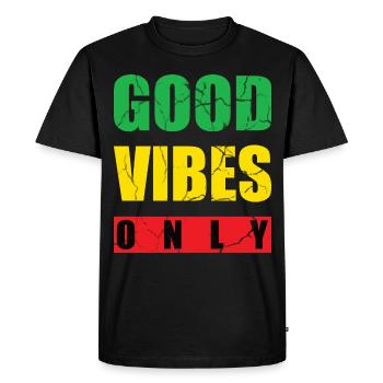 Good Vibes Only Reggae Reggae-ton de musique cadeau - T-shirt Premium bio Homme - noir - Devant - Nico (187cm)