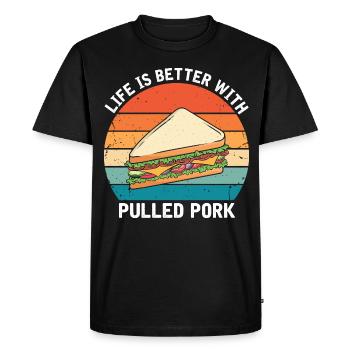 Food Love Sandwich Baguette Ketchup - T-shirt Premium bio Homme - noir - Devant - Nico (187cm)