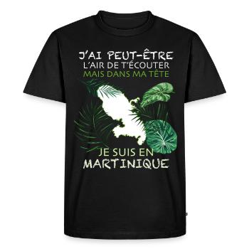 Ma Martinique La Plus Belle Ile Du Monde - T-shirt Premium bio Homme - noir - Devant - Nico (187cm)